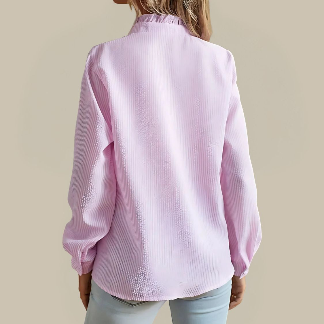 Dames Blouse met Ruches en Knoopsluiting