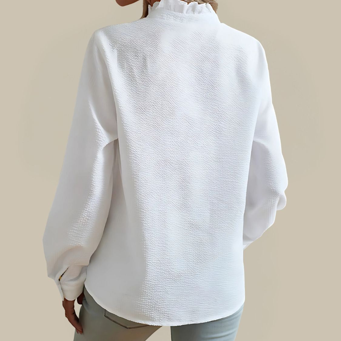 Dames Blouse met Ruches en Knoopsluiting