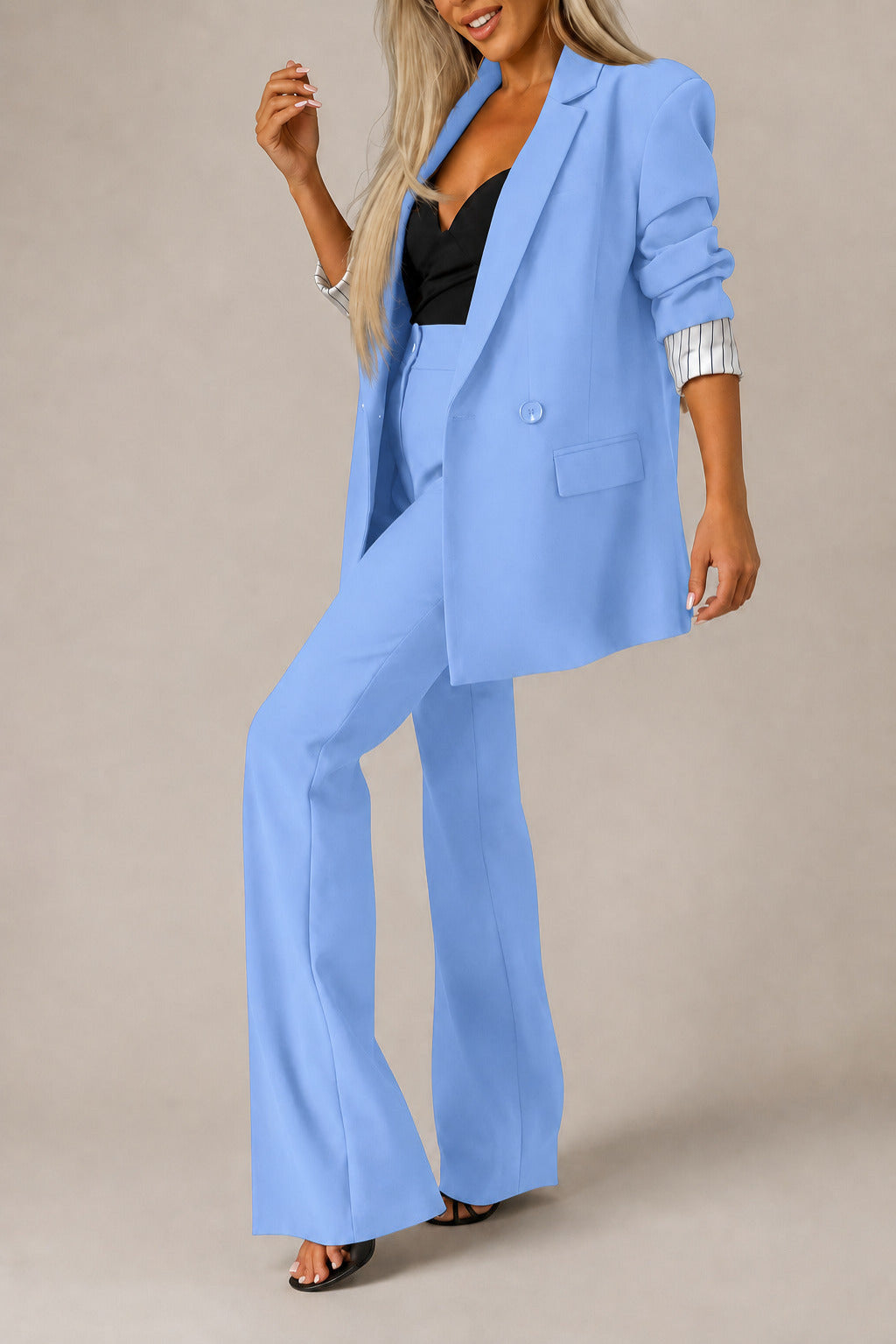 Dames Broekpak met Blazer en Knoopsluiting