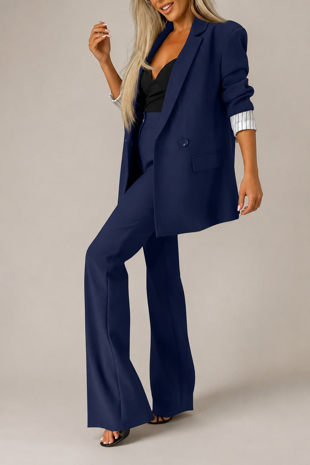Dames Broekpak met Blazer en Knoopsluiting