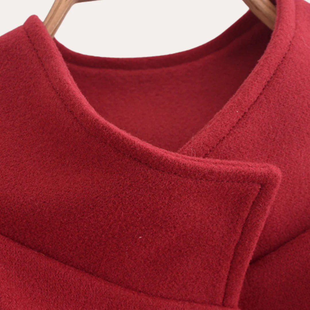 Dames Cape Jas met Riem en Opstaande Kraag