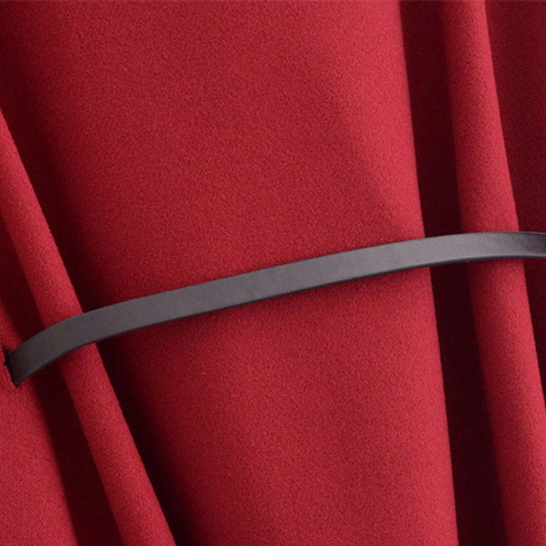 Dames Cape Jas met Riem en Opstaande Kraag