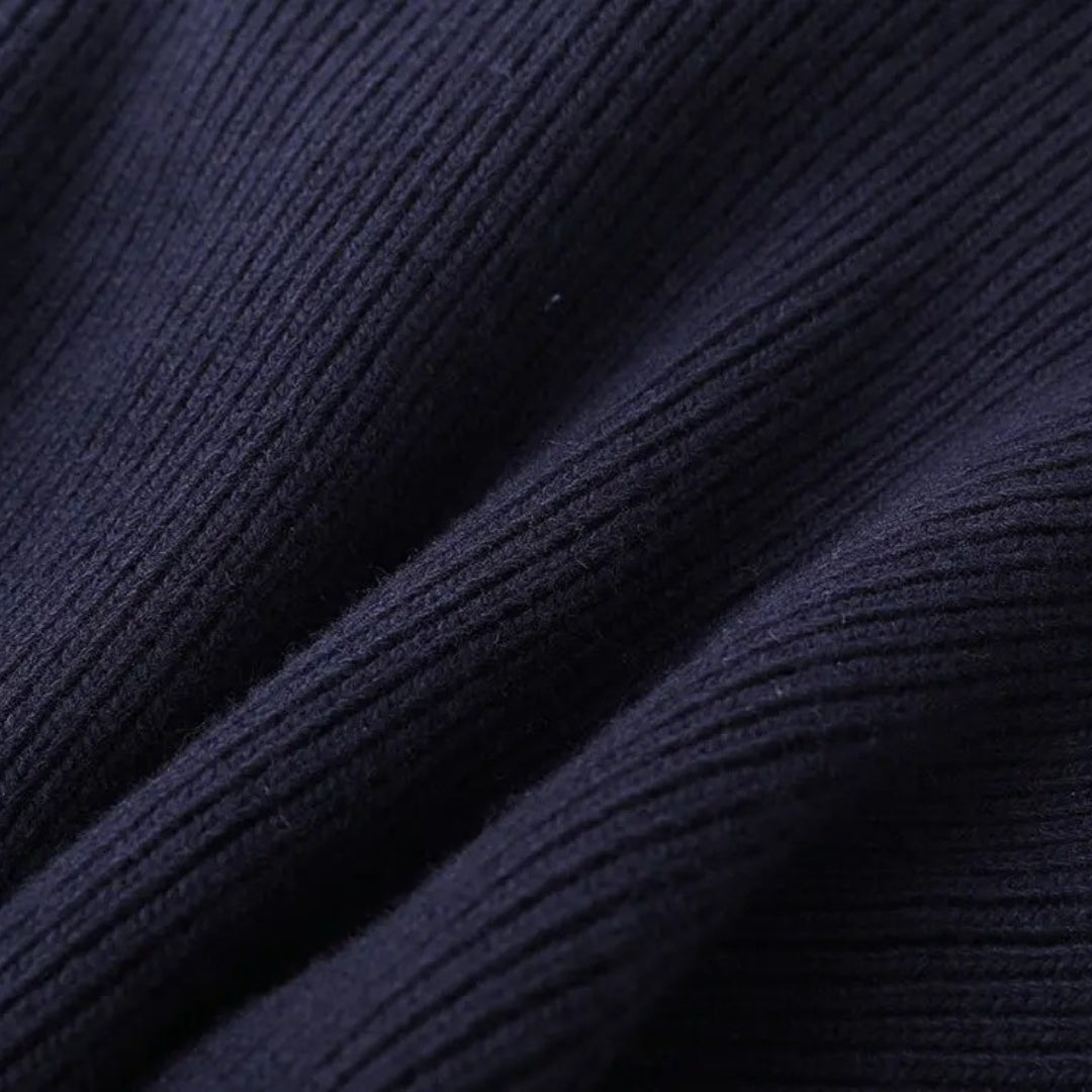 Dames Gebreide Cardigan met Denim Afwerking