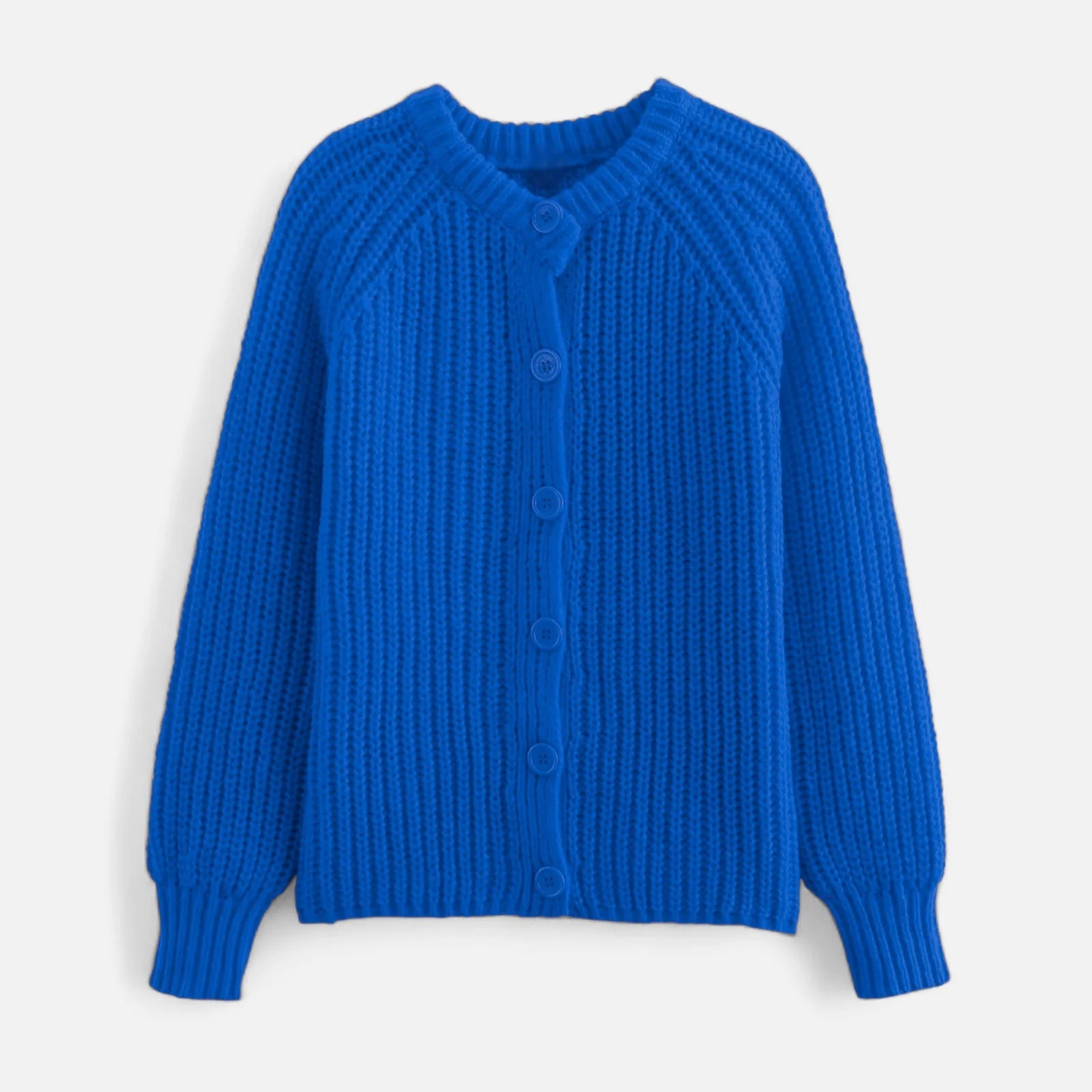 Dames Gebreide Cardigan met Ronde Hals en Knoopsluiting
