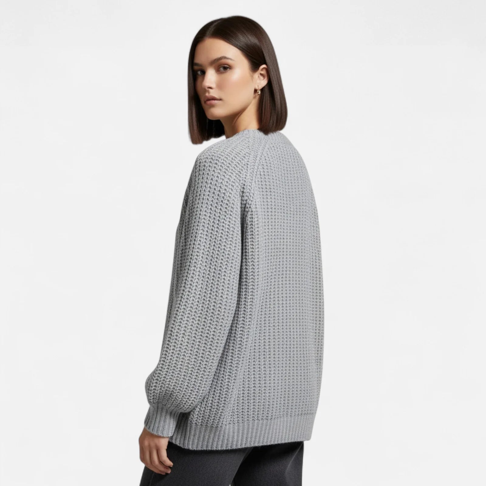 Dames Gebreide Cardigan met Ronde Hals en Knoopsluiting