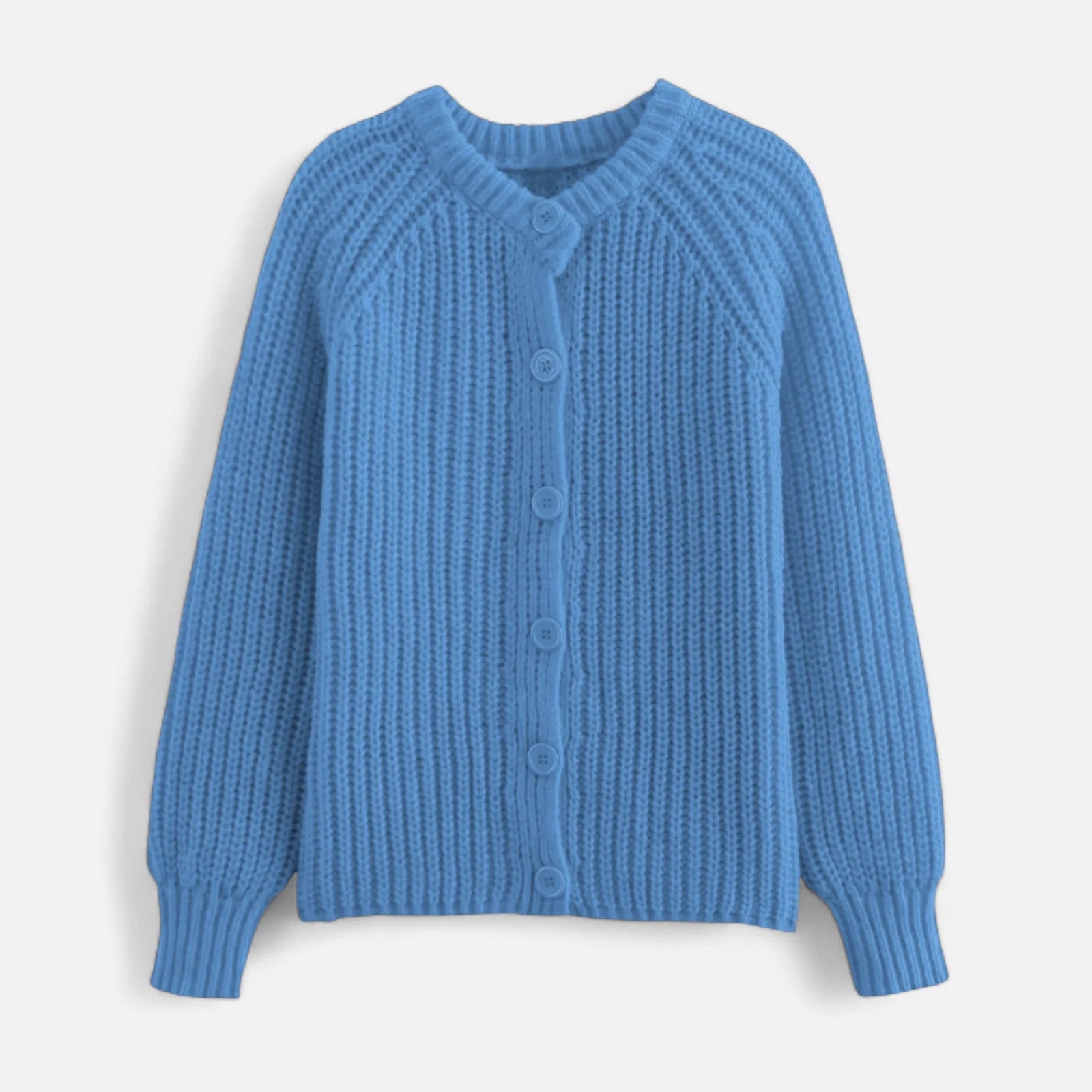 Dames Gebreide Cardigan met Ronde Hals en Knoopsluiting