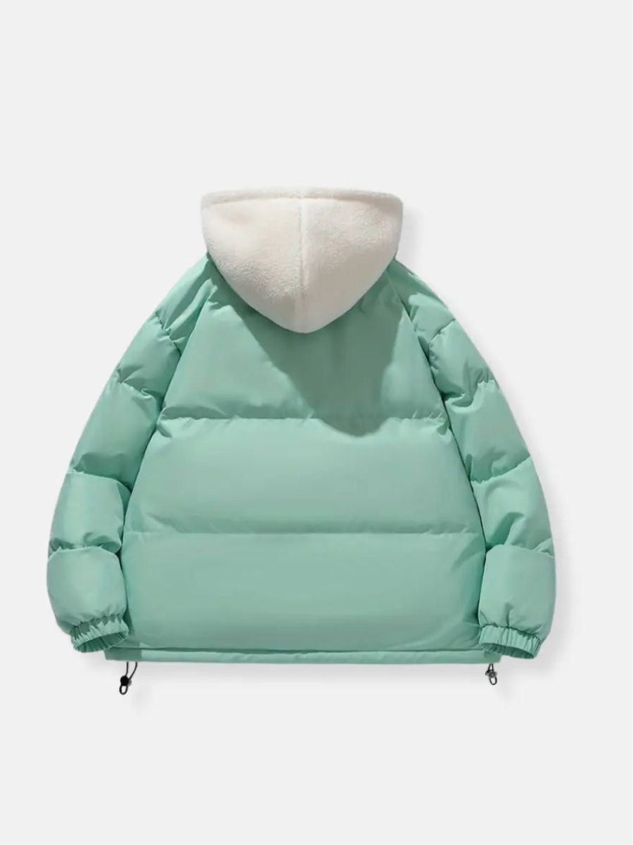 Dames Gewatteerde Winterjas met Capuchon en Pluche Binnenvoering