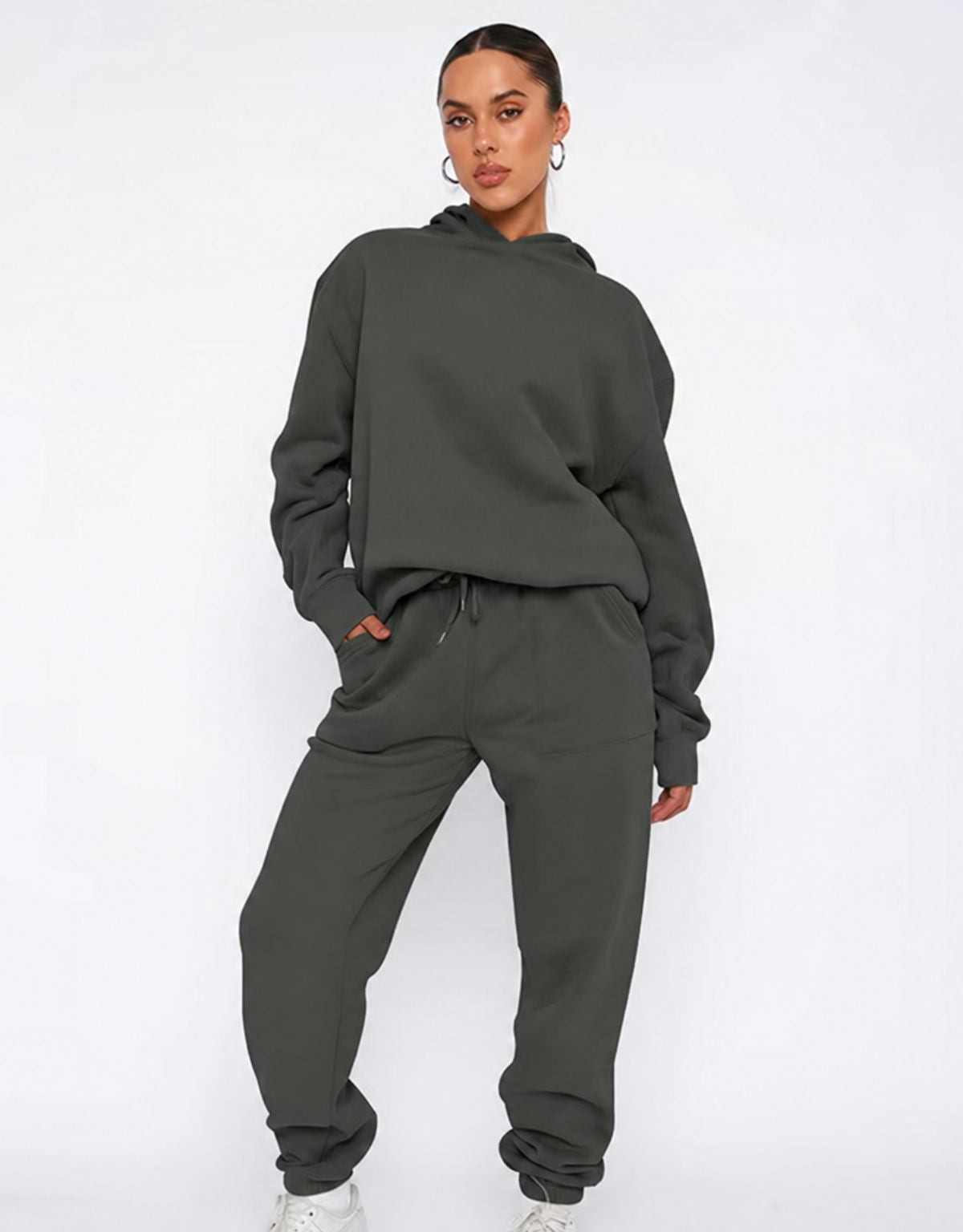 Dames Hoodie en Joggingbroek Set met Relaxed Fit
