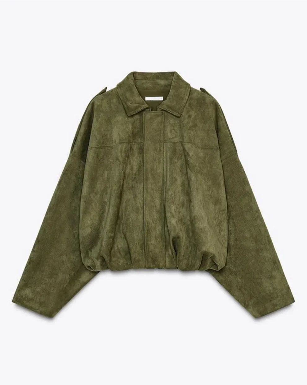 Dames Jas met Oversized Pasvorm en Suède-look