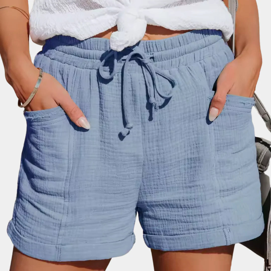 Dames Korte Broek met Elastische Tailleband en Trekkoord