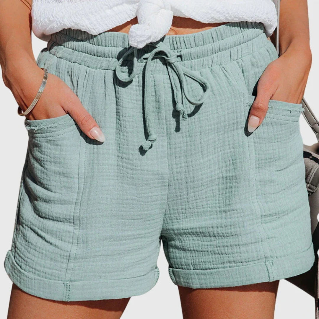 Dames Korte Broek met Elastische Tailleband en Trekkoord