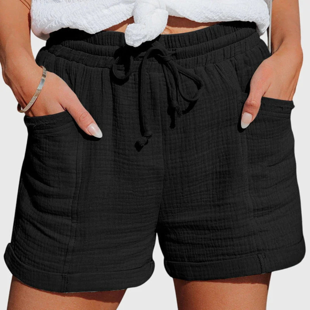 Dames Korte Broek met Elastische Tailleband en Trekkoord