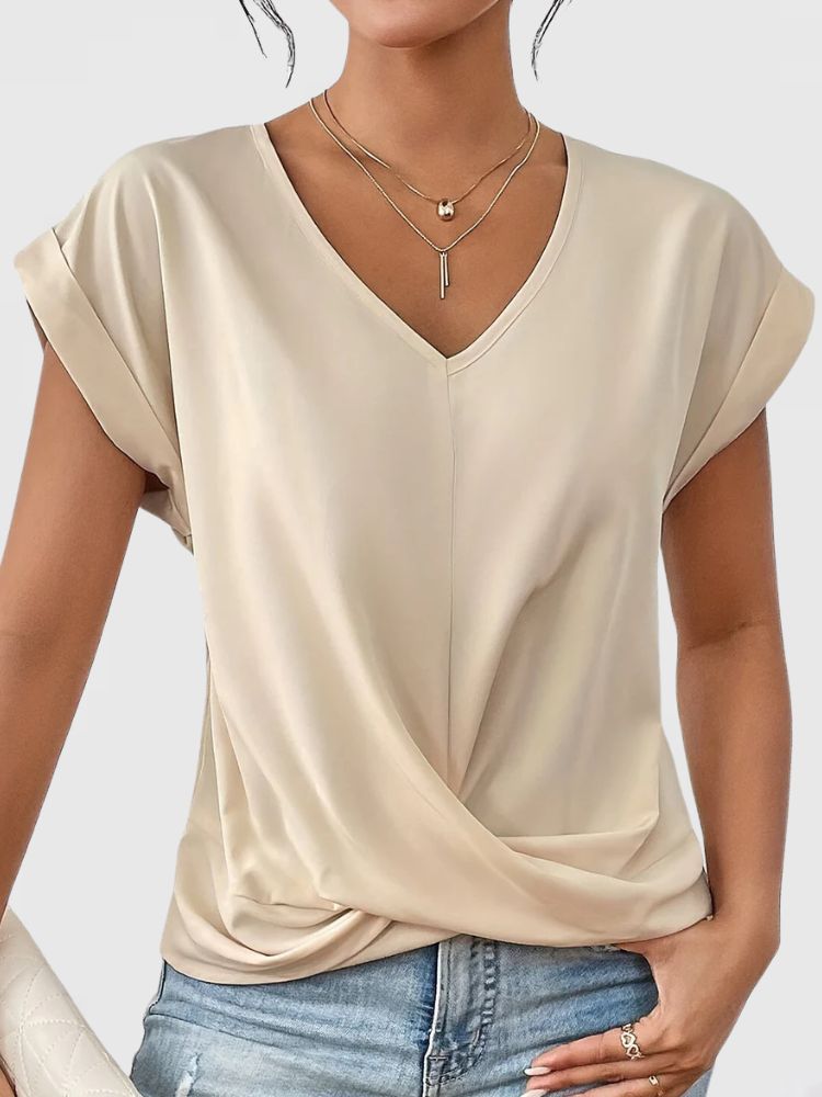 Dames Losvallend Zomer T-shirt met V-hals