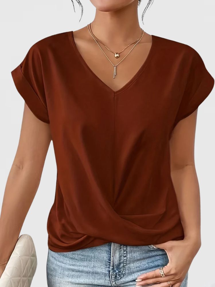 Dames Losvallend Zomer T-shirt met V-hals