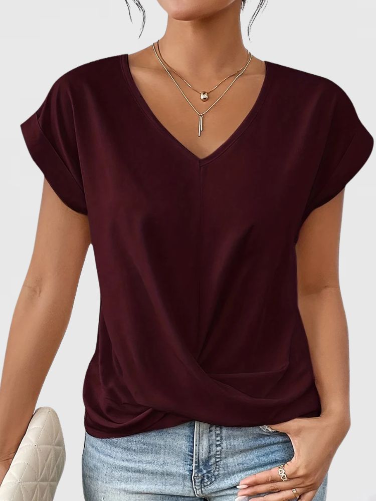 Dames Losvallend Zomer T-shirt met V-hals