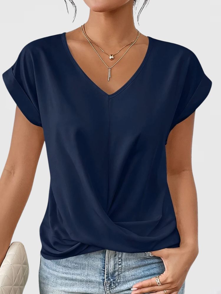 Dames Losvallend Zomer T-shirt met V-hals