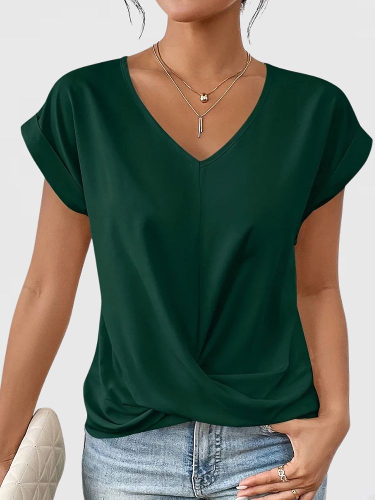 Dames Losvallend Zomer T-shirt met V-hals