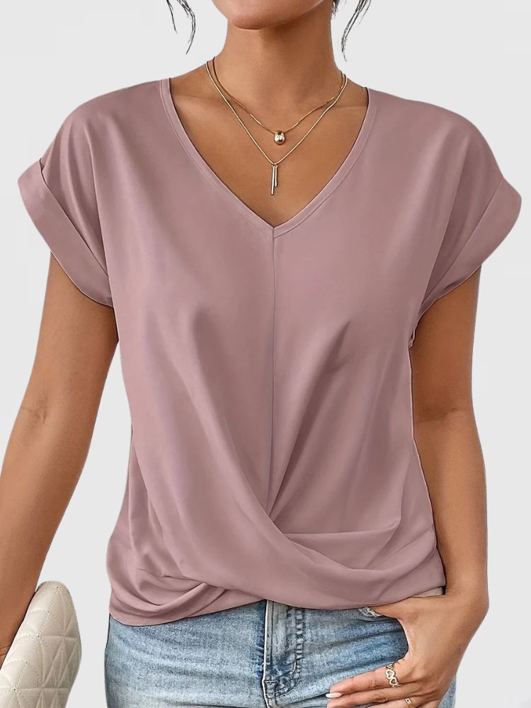 Dames Losvallend Zomer T-shirt met V-hals