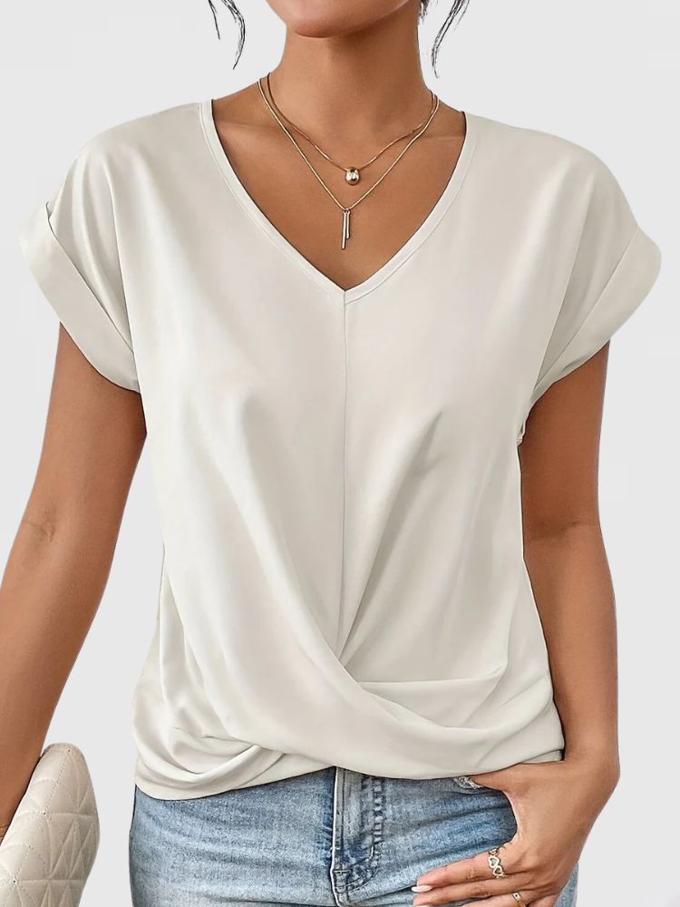 Dames Losvallend Zomer T-shirt met V-hals