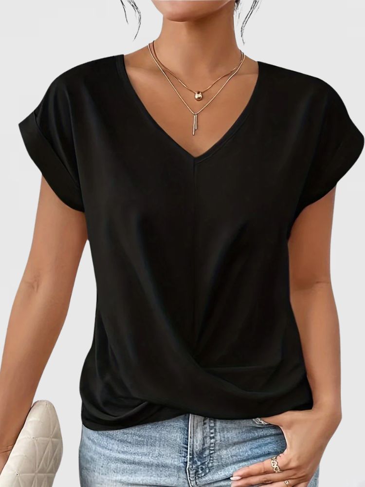 Dames Losvallend Zomer T-shirt met V-hals
