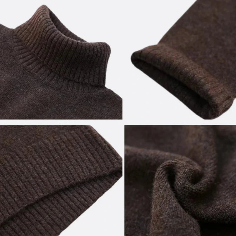 Dames Losvallende Trui met Hoge Colkraag en Ribstructuur