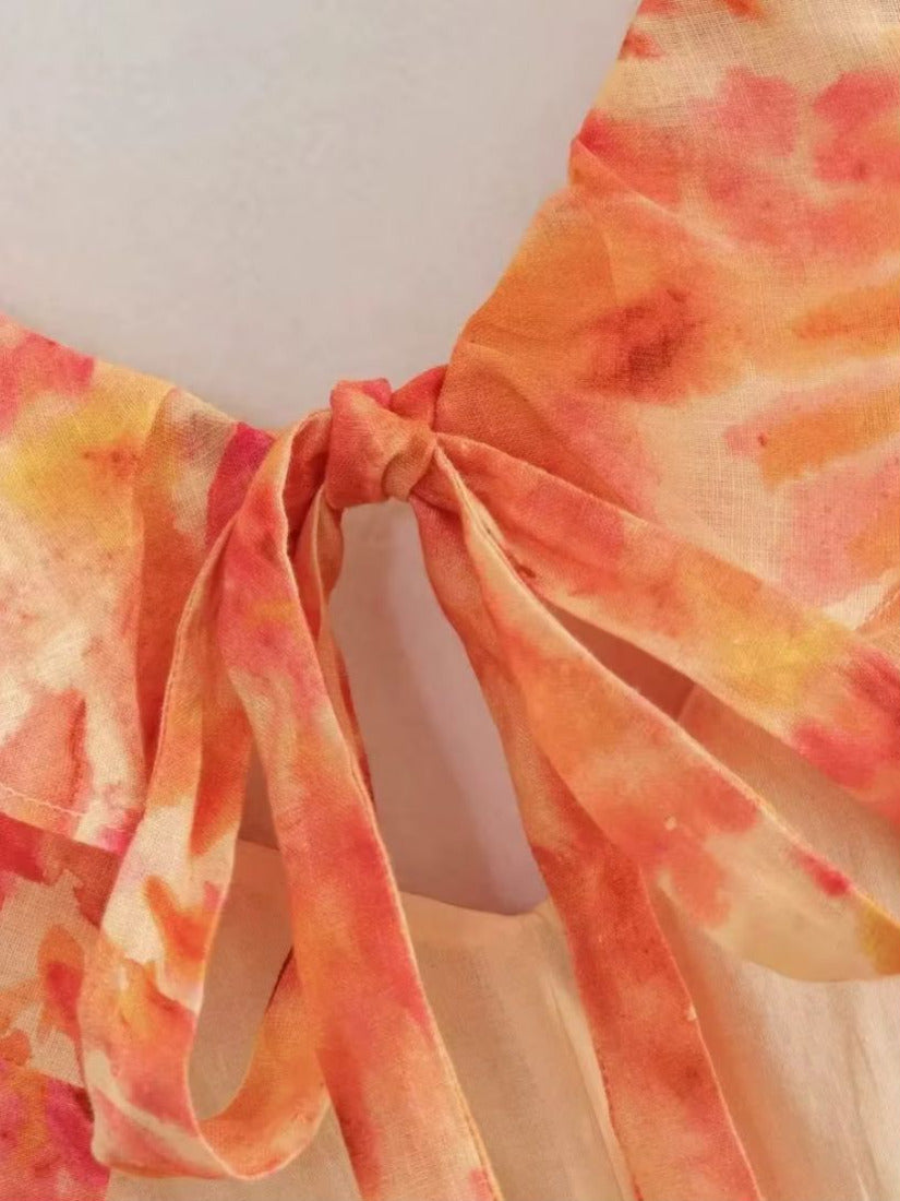 Dames Maxi Zomerjurk met Bloemenprint en Ruches