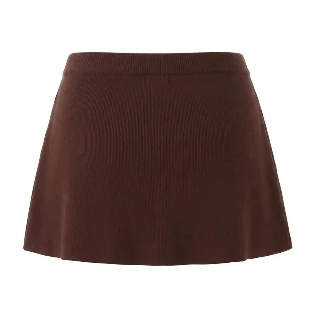 Dames Minirok met Geplooide Structuur en Gesp