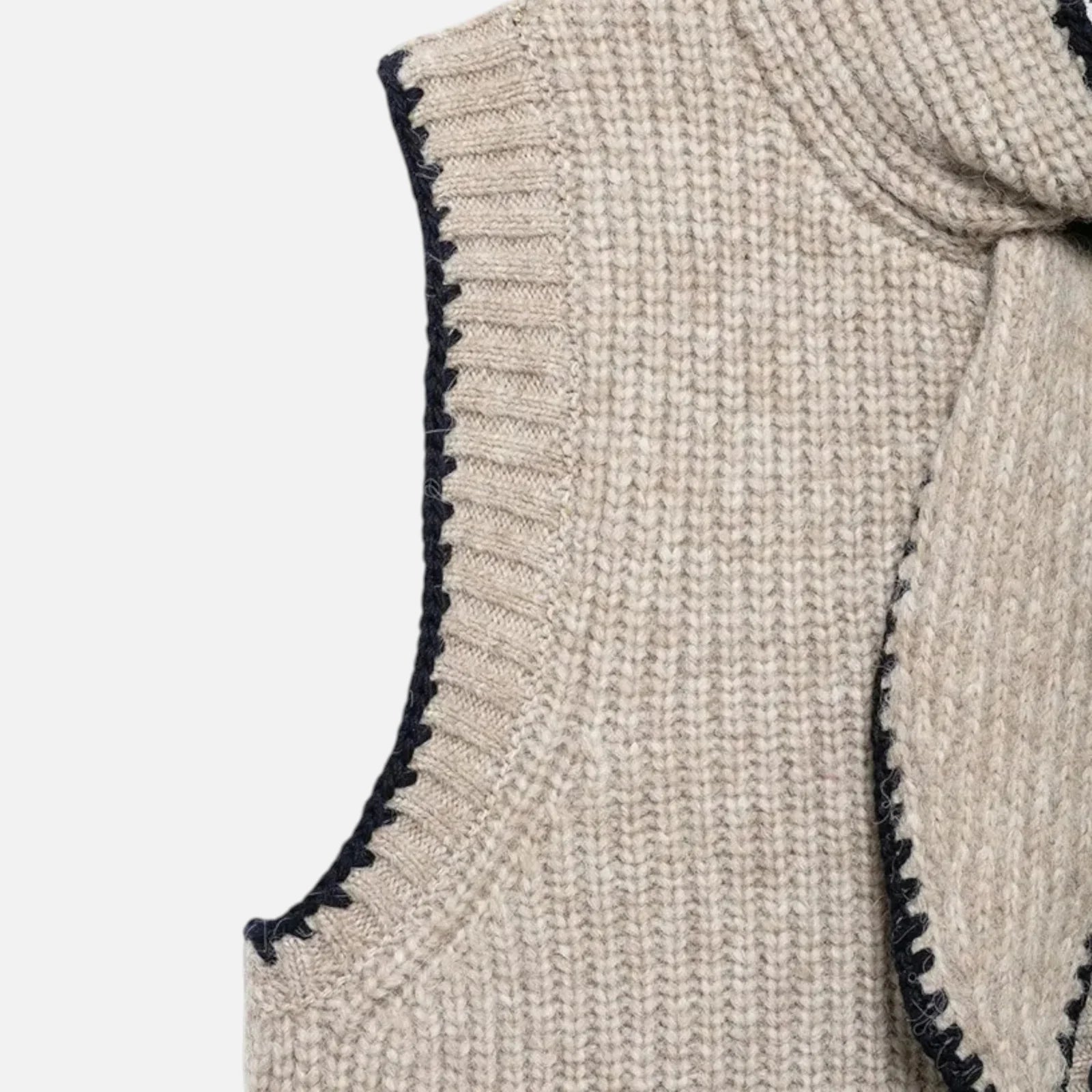Dames Mouwloos Gebreid Vest met Knoopsluiting