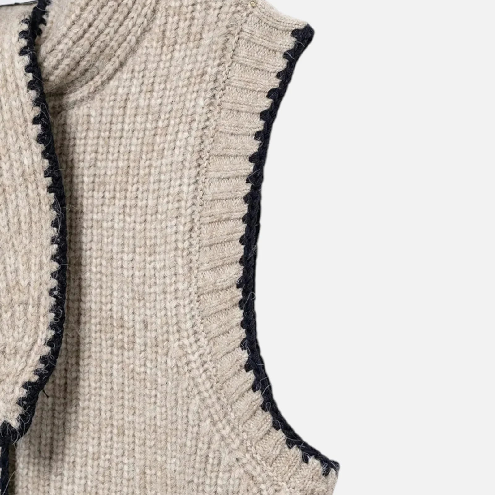 Dames Mouwloos Gebreid Vest met Knoopsluiting