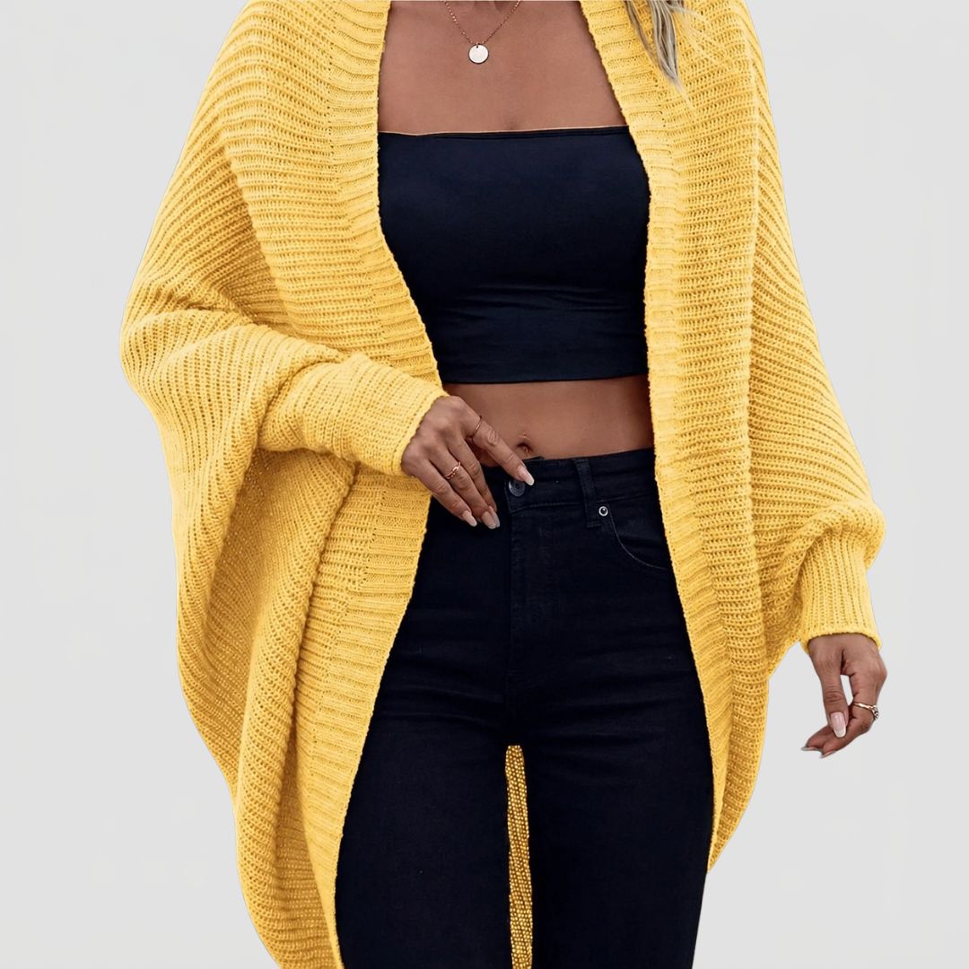 Dames Oversized Gebreide Cardigan met Wijde Mouwen