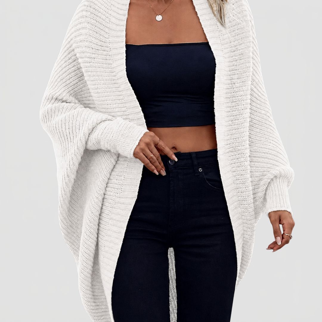 Dames Oversized Gebreide Cardigan met Wijde Mouwen