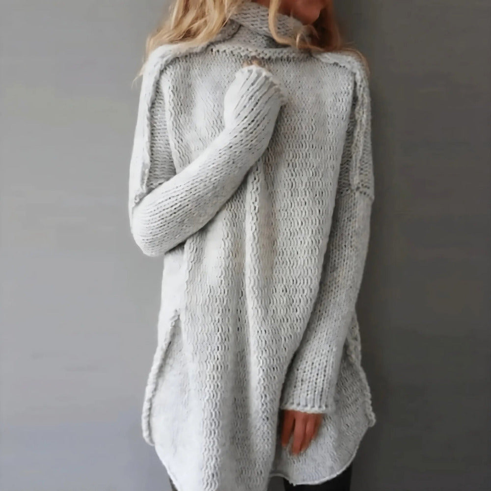 Dames Oversized Gebreide Coltrui met Lange Pasvorm