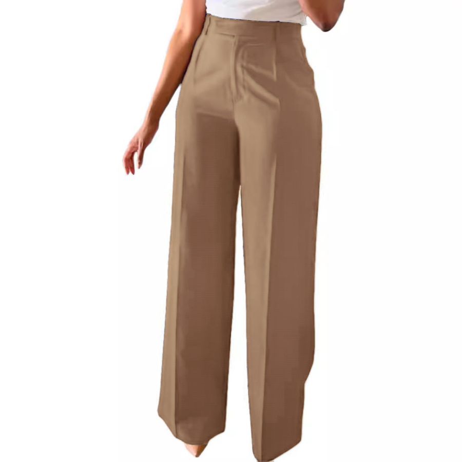 Dames Pantalon met Hoge Taille en Wijde Pijpen