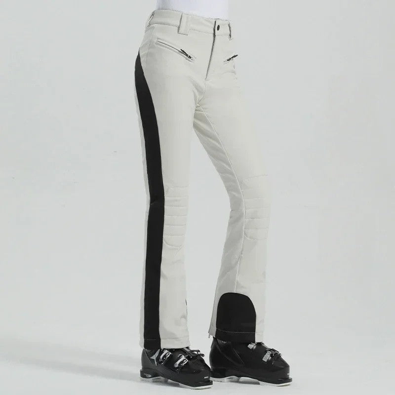 Dames Slim Fit Skibroek met Ritszakken en Verstelbare Pijpen