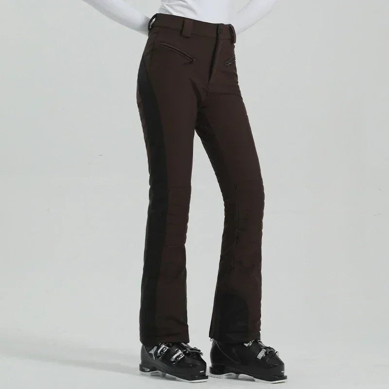 Dames Slim Fit Skibroek met Ritszakken en Verstelbare Pijpen