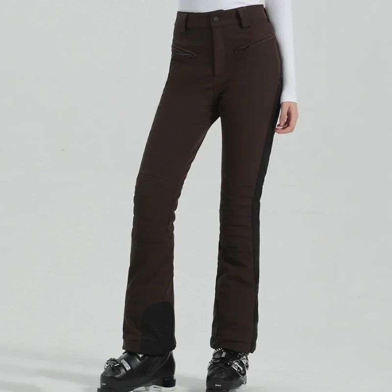 Dames Slim Fit Skibroek met Ritszakken en Verstelbare Pijpen