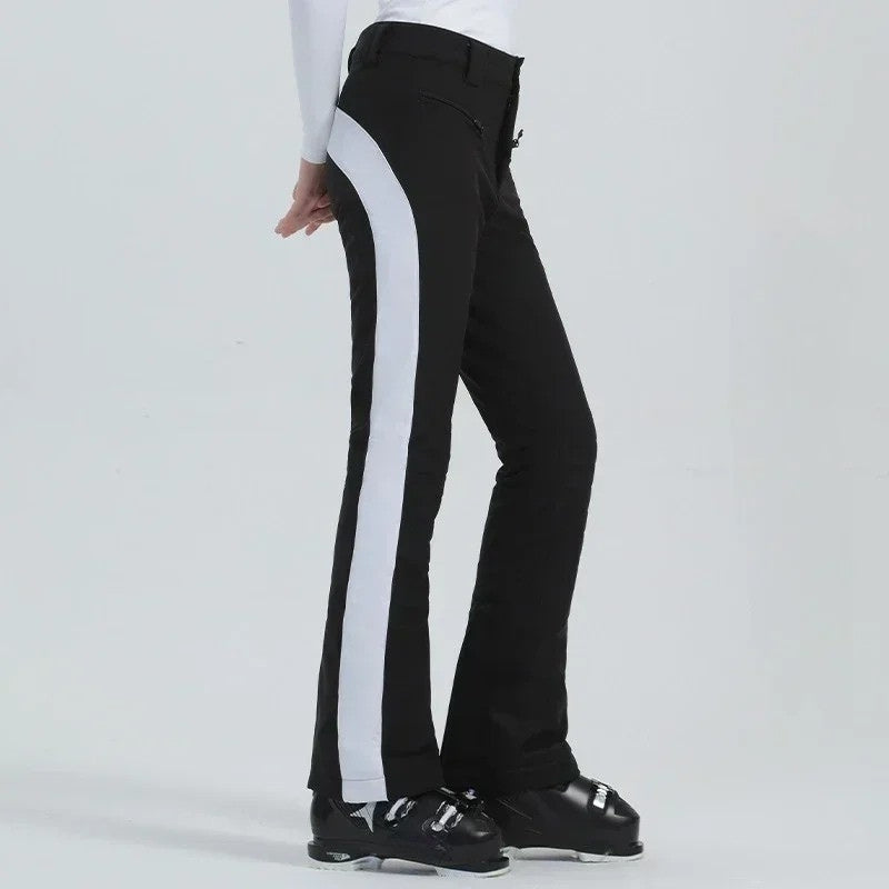 Dames Slim Fit Skibroek met Ritszakken en Verstelbare Pijpen