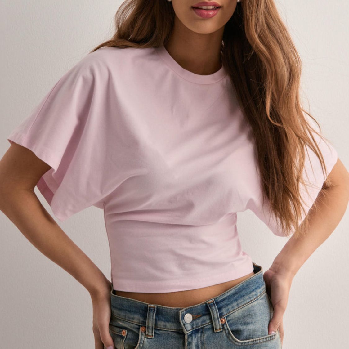 Dames T-shirt met Wijde Mouwen en Ronde Hals