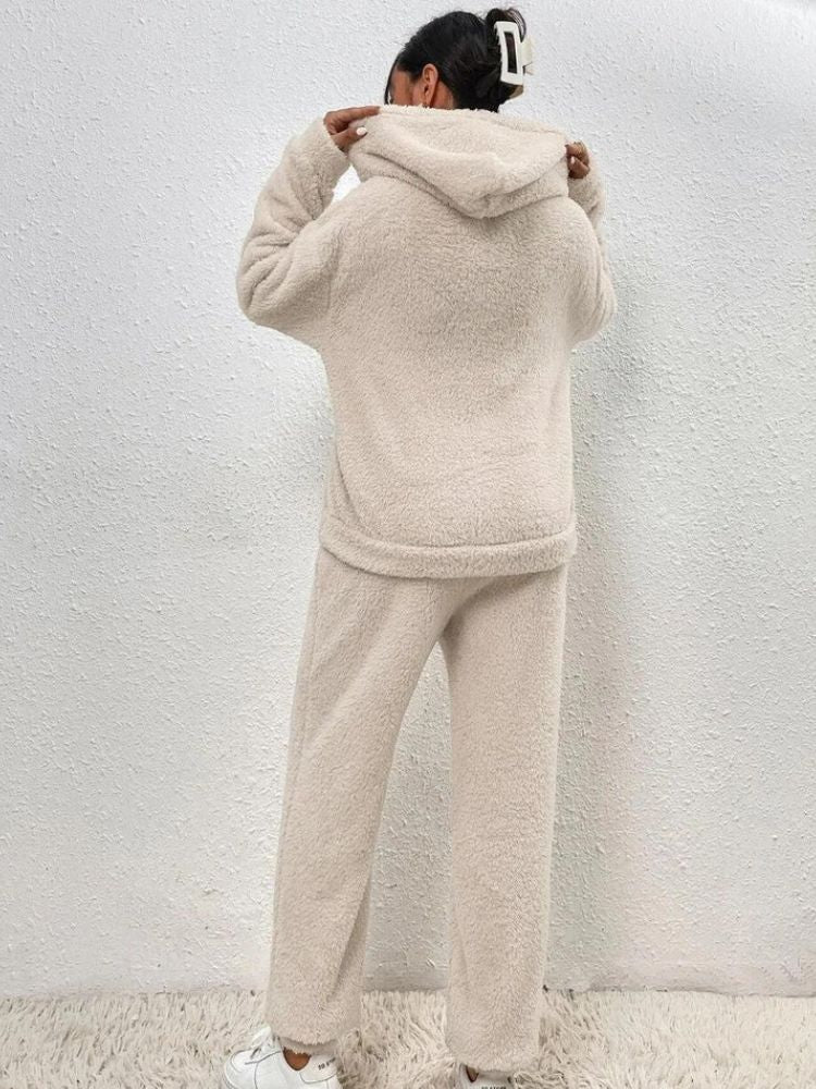 Dames Teddy Loungewear Set met Hoodie en Broek