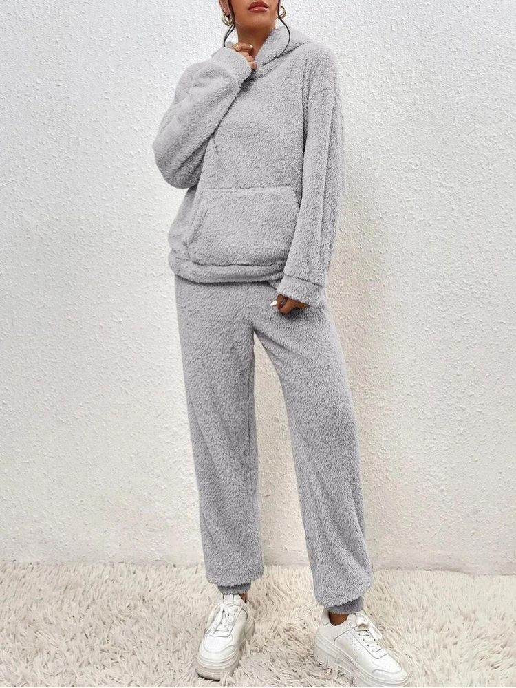Dames Teddy Loungewear Set met Hoodie en Broek