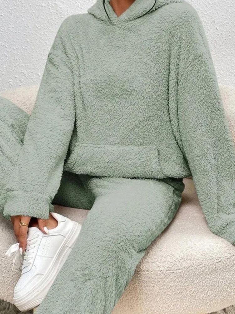 Dames Teddy Loungewear Set met Hoodie en Broek