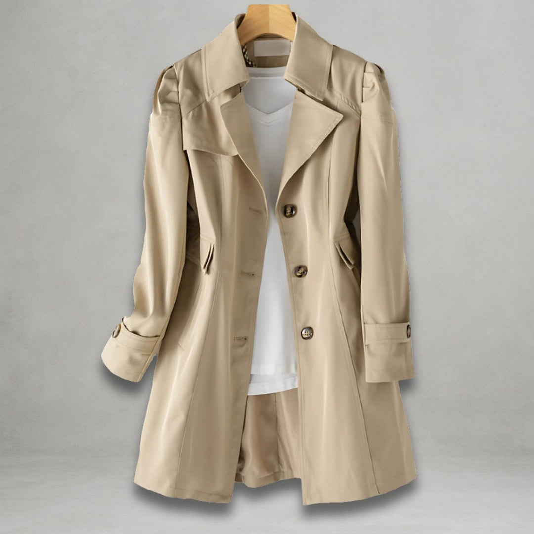 Dames Trenchcoat met Knoopsluiting en Klepzakken