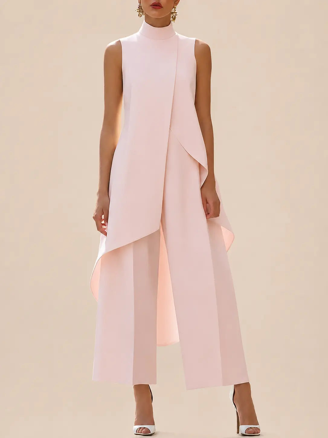 Dames Tweedelige Set met Mouwloze Top en Wijde Pantalon