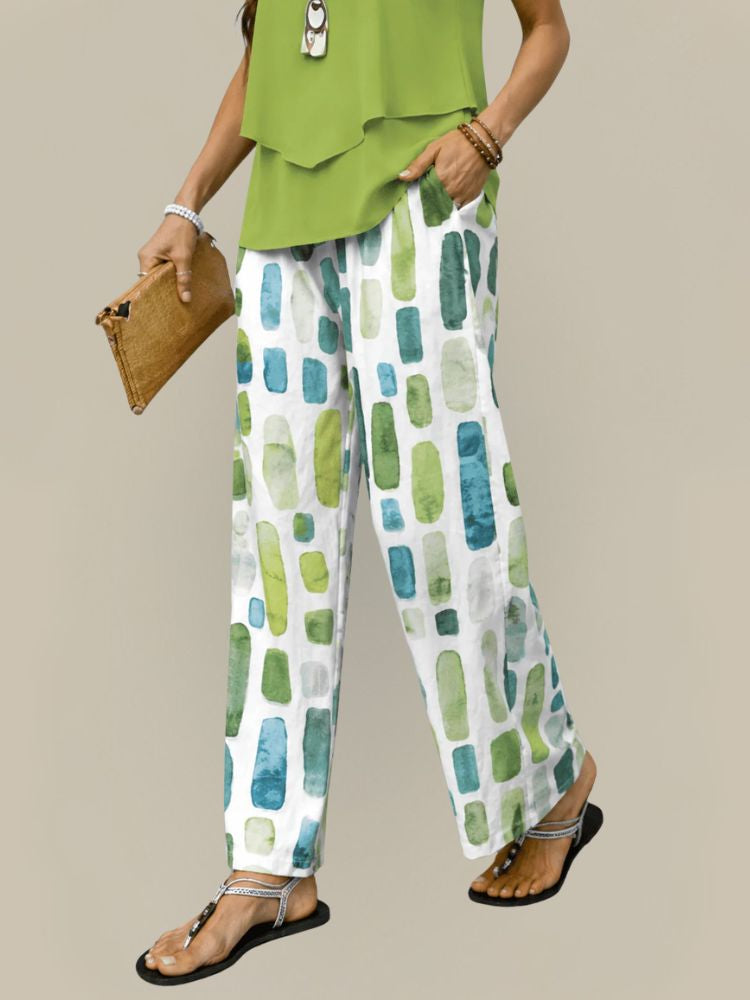 Dames Tweedelige Zomerset met Mouwloze Top en Wijde Broek