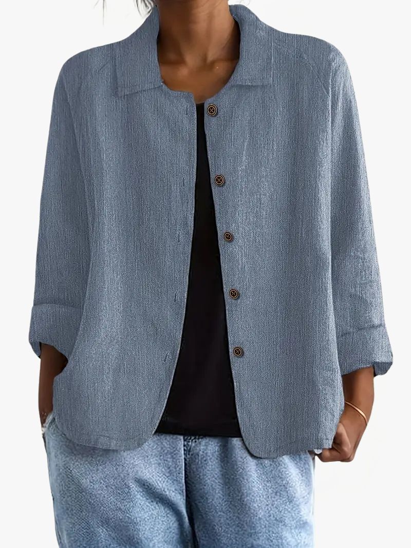 Dames Vest met Puntkraag en Knoopsluiting