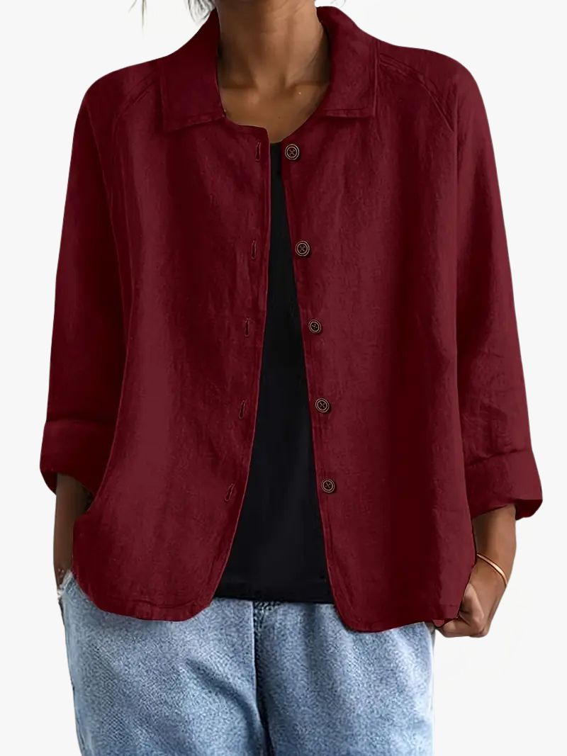 Dames Vest met Puntkraag en Knoopsluiting