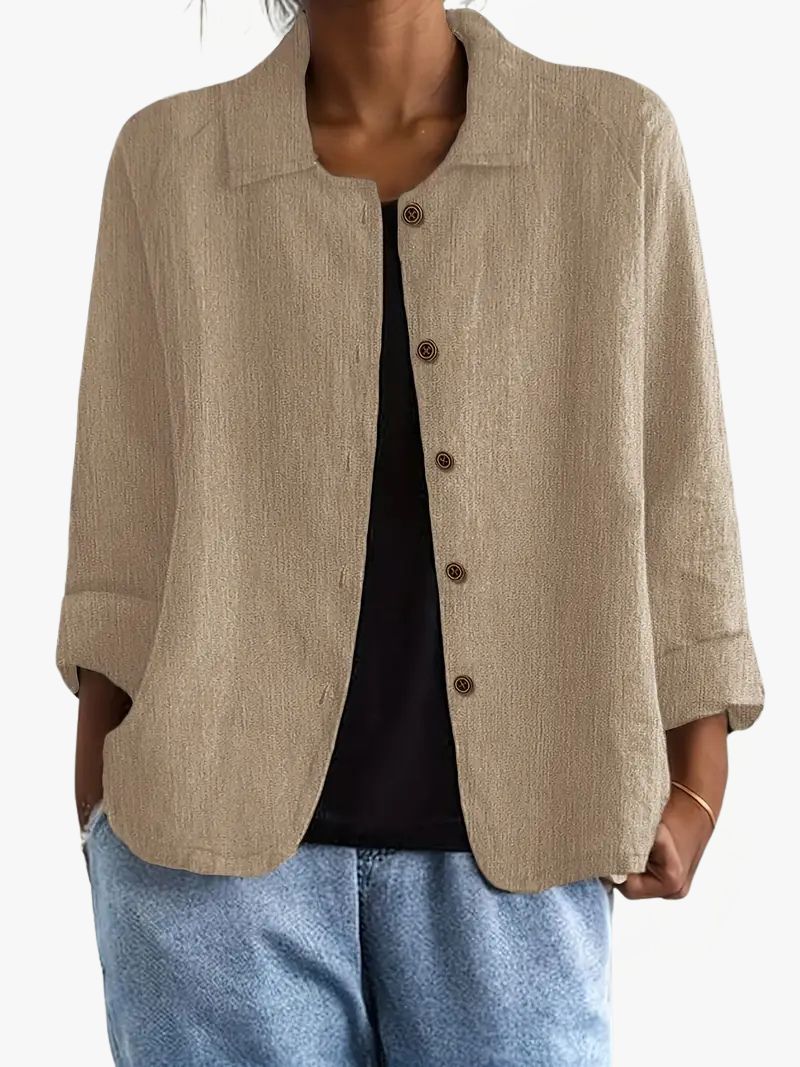 Dames Vest met Puntkraag en Knoopsluiting