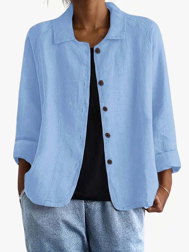 Dames Vest met Puntkraag en Knoopsluiting