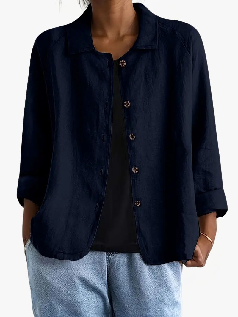 Dames Vest met Puntkraag en Knoopsluiting