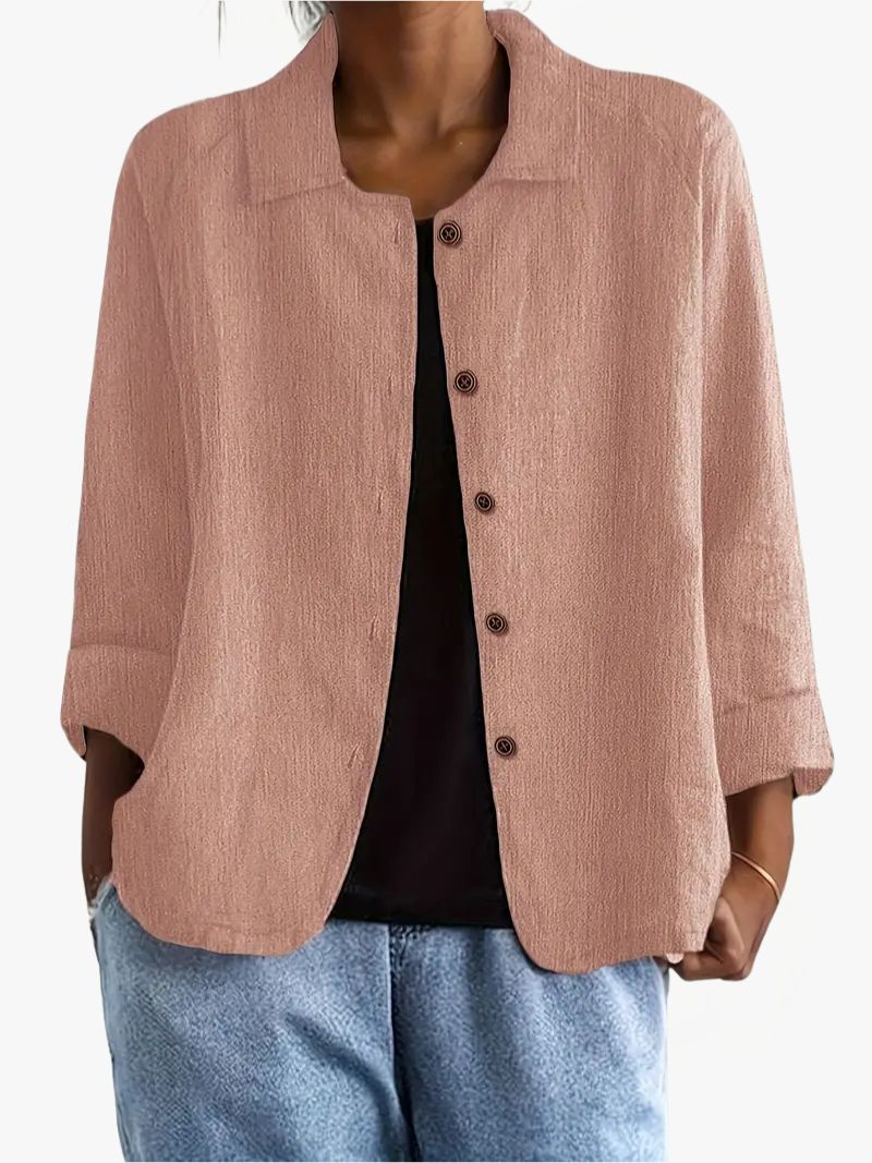 Dames Vest met Puntkraag en Knoopsluiting